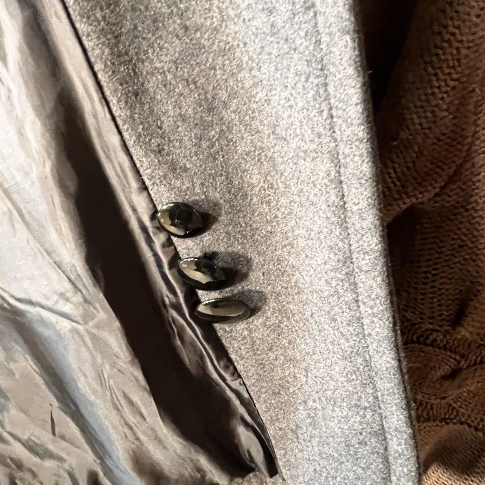 Giacca Wool Blend coat Belted Short Driving  StyleTrench Charcoal Gray size M - Picture 8 of 11